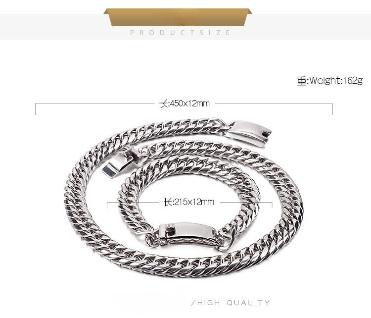 Kemstone Texan Rider Titanium Steel Cowboy Necklace - Rugged Chain Design for Urban Edge KS107869-Z