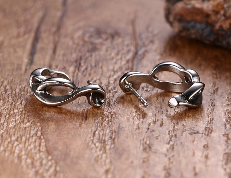 Kemstone Punk Blade Ear Studs for Men - Edgy Hipster Jewelry with Steel Dagger Design ES-123
