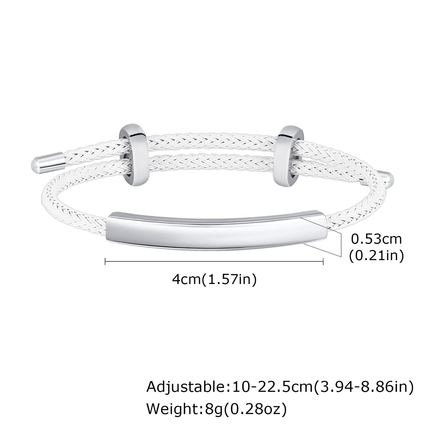 Kemstone Men’s Stainless Steel Bracelet – Adjustable Braided Rope Band BR2410