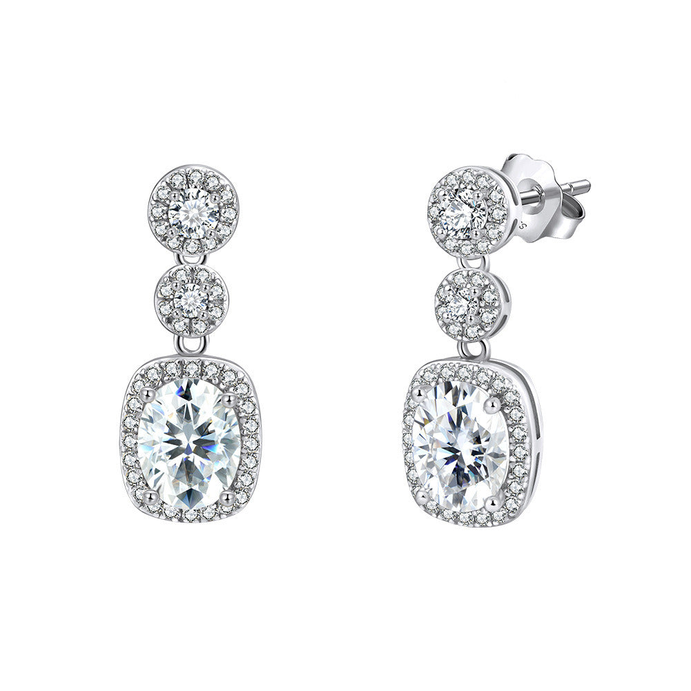 925 Sterling Silver Cubic Zirconia Drop Earrings for Women | Gold & Platinum Plated Sparkling Dangle Jewelry by Kemstone A4-LZE59