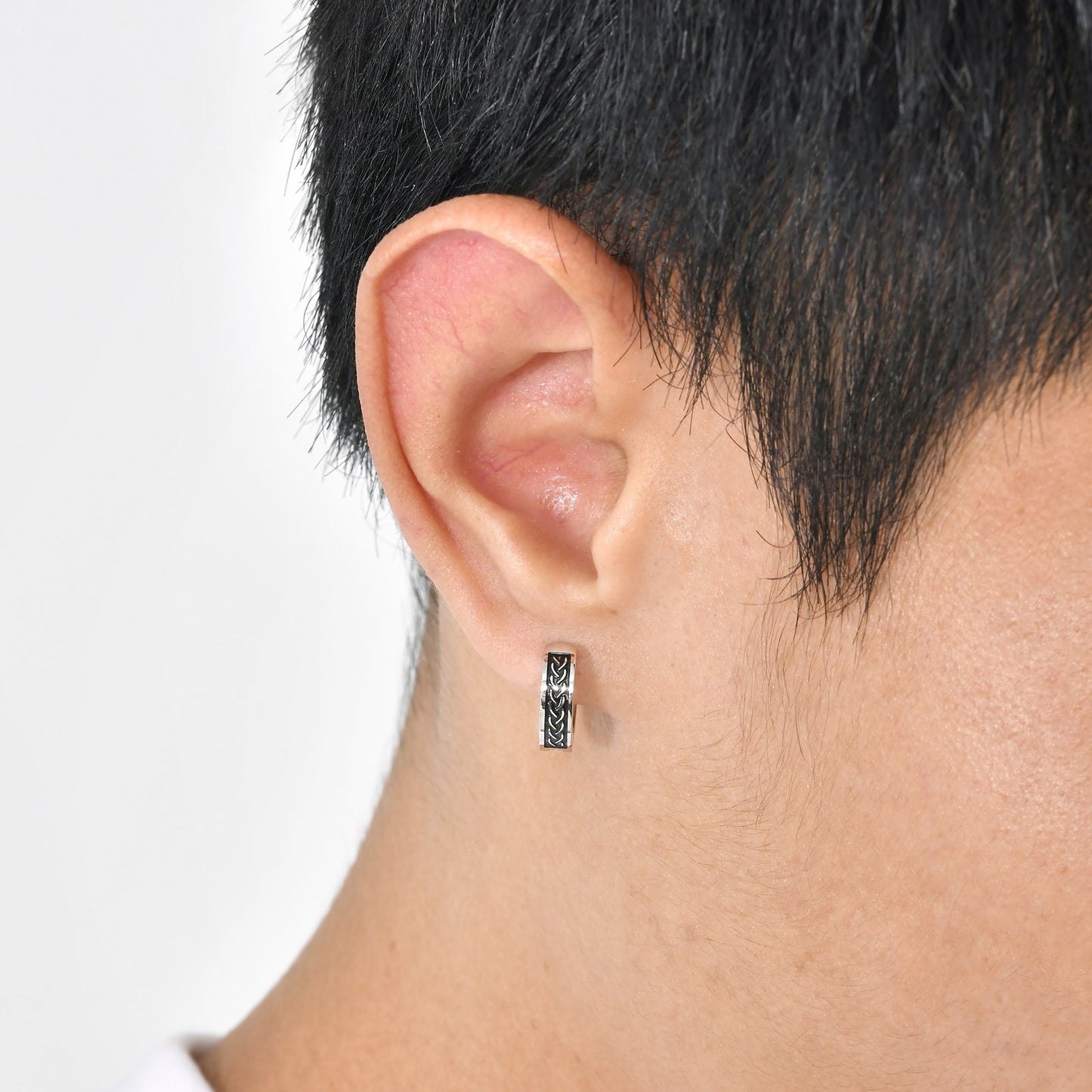 Kemstone Stainless Steel Celtic Knot Ear Clip for Men - Durable Modern Ear Accessory with Ancient Symbolism EH-496