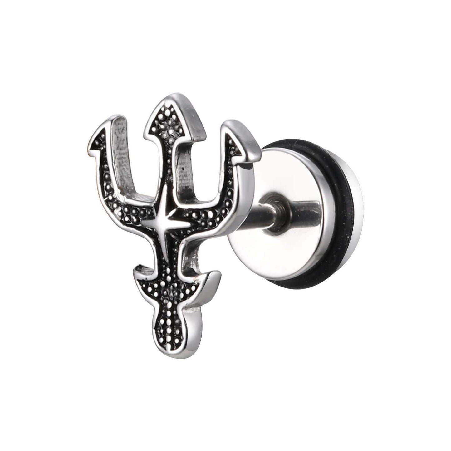 Kemstone Gothic Punk Stainless Steel Stud Earrings – Bold Vintage Edge