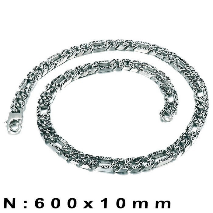 Kemstone Men’s Patterned Stainless Steel Chain Bracelet – Vintage Gothic Norse Punk KB120773-BD