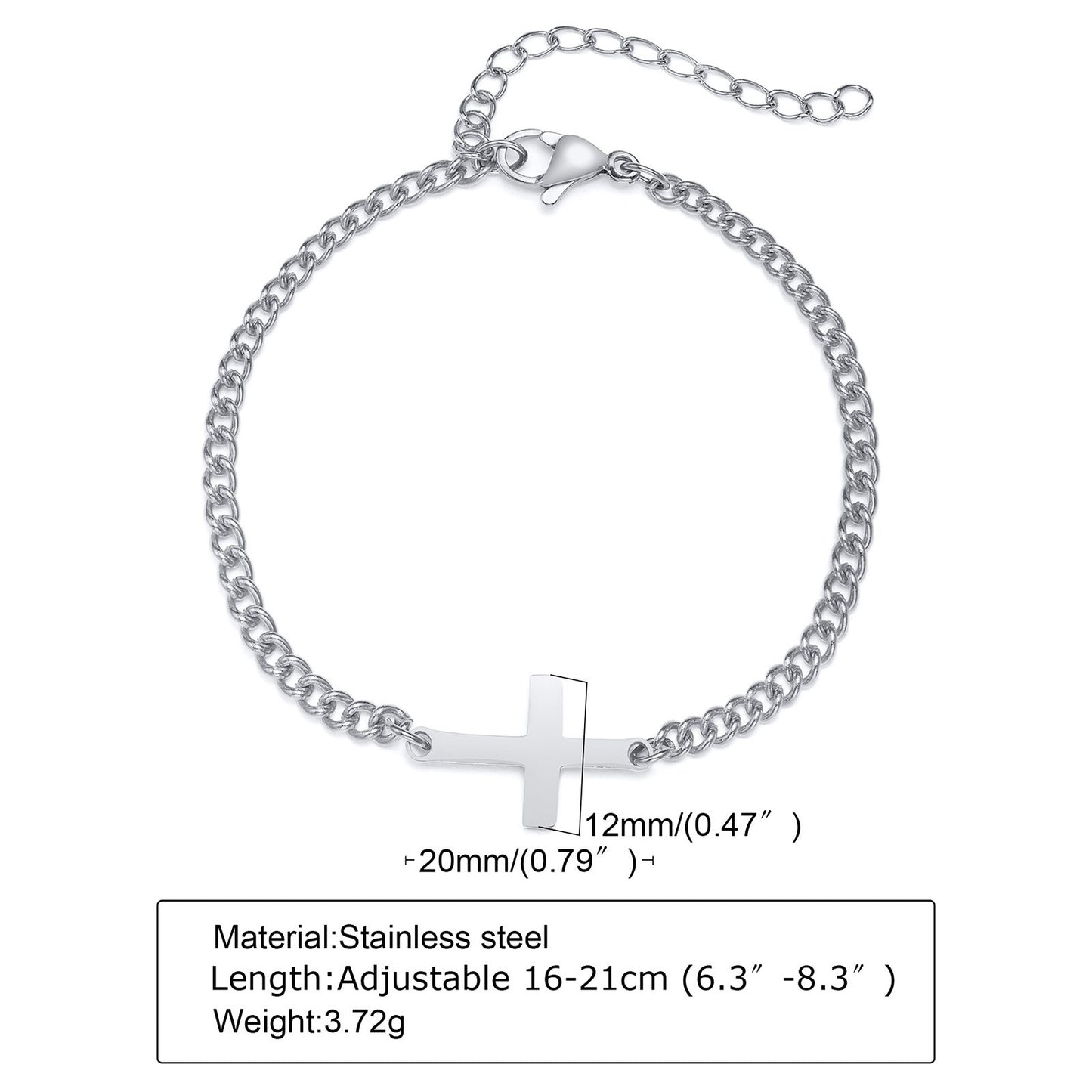 Pulsera minimalista de mujer con cadena de cuentas cruzadas de acero inoxidable Kemstone BR-1125