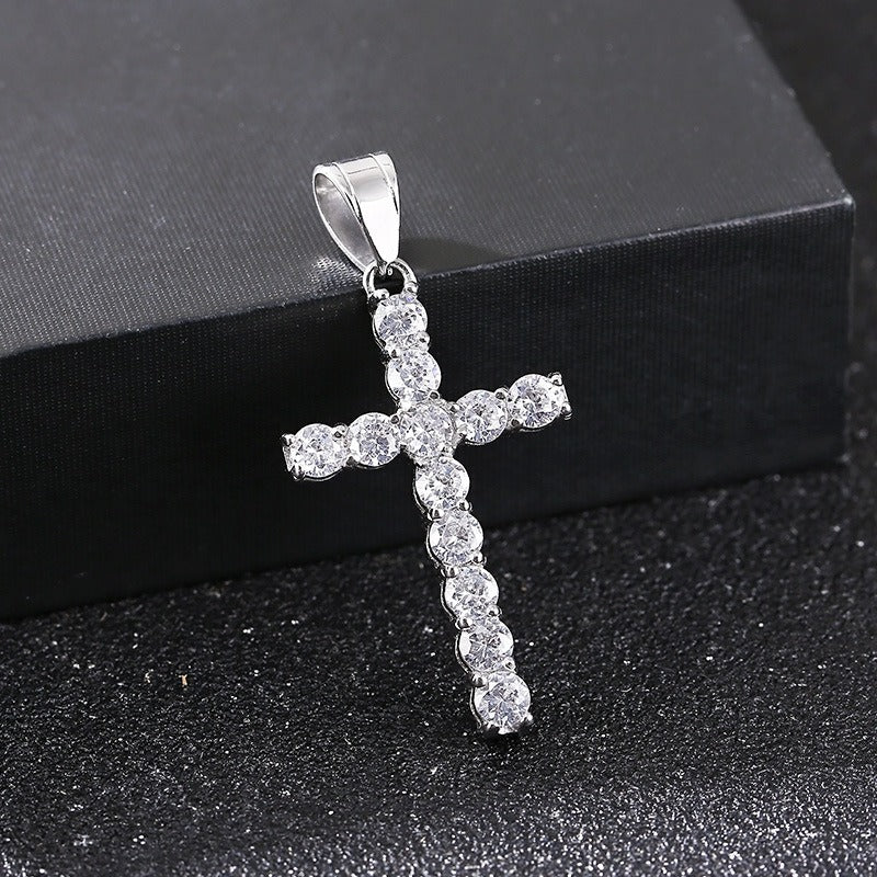 Ciondolo a croce in acciaio inossidabile Kemstone Urban Edge - Zircone micro-incastonato Hip-Hop per uomo KP116402