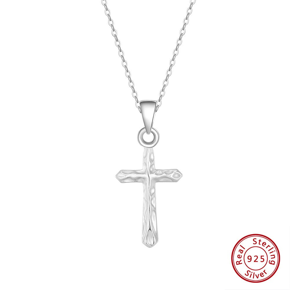Kemstone 925 Sterling Silver Cross Pendant Necklace for Women Minimal Gold Clavicle Chain GAN02