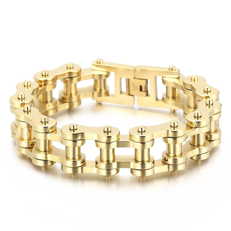 Kemstone Biker Chain Bracelet for Men – 18mm Stainless Steel Motorcycle Link Jewelry | KB18912-D