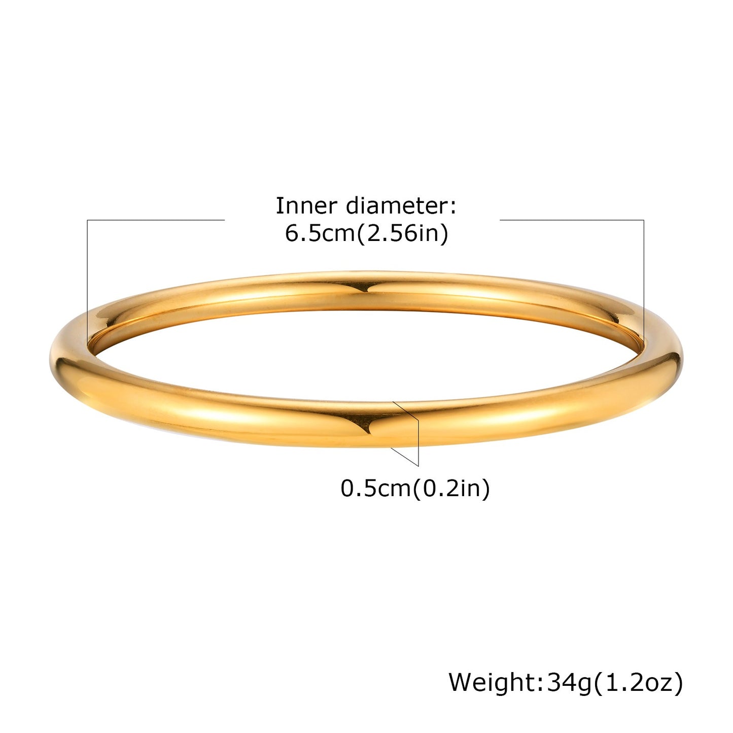 Elegant Titanium Steel Simple Smooth Bracelet for Ladies B-108