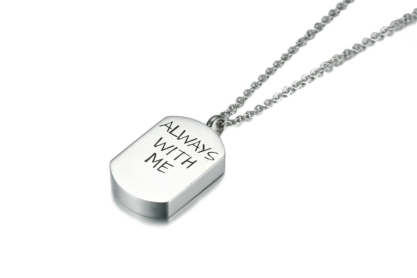 Kemstone Stainless Steel Cremation Urn Necklace – Memorial Jewelry PN-964