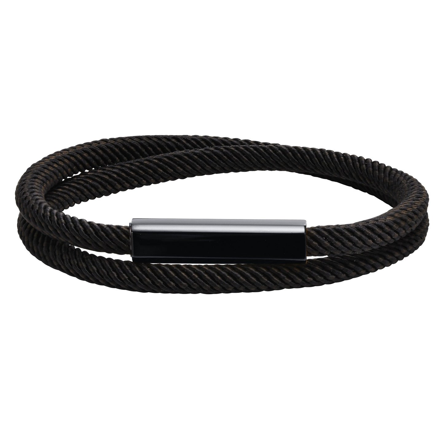 Men’s Double-Layer Milan Rope Bracelet – Stainless Steel Magnetic Clasp | Minimalist Street Style BR-1449