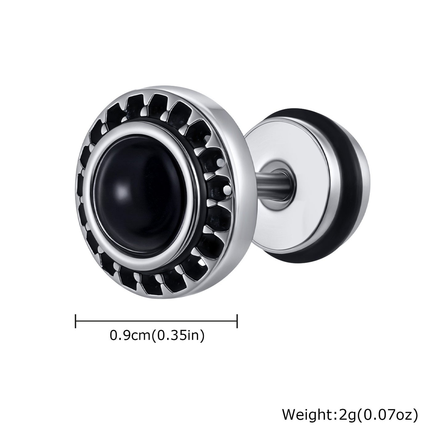 Kemstone Men’s Stainless Steel Punk Gear Stud Earrings ES-575
