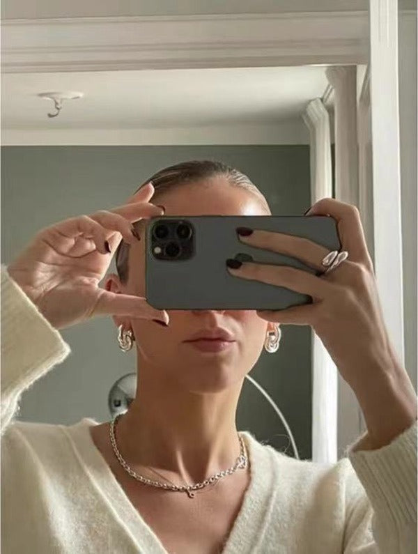 Anillo abierto ajustable con diseño geométrico de gota de agua de Kemstone - Joyería metálica minimalista para mujer LR1050