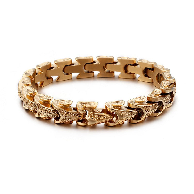 Kemstone Men’s Dragon Spine Chain Bracelet – 11mm Stainless Steel Gothic Norse KB40302-D