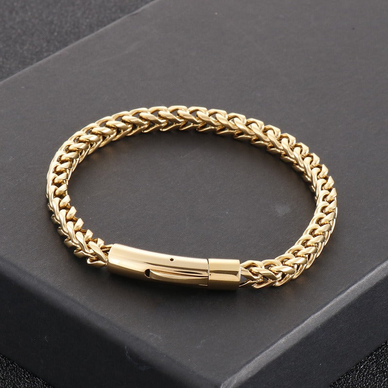 Kemstone Retro Titanium Steel Chain Bracelet – Minimalist Hip-Hop Jewelry for Men’s Daily Wear KB95694