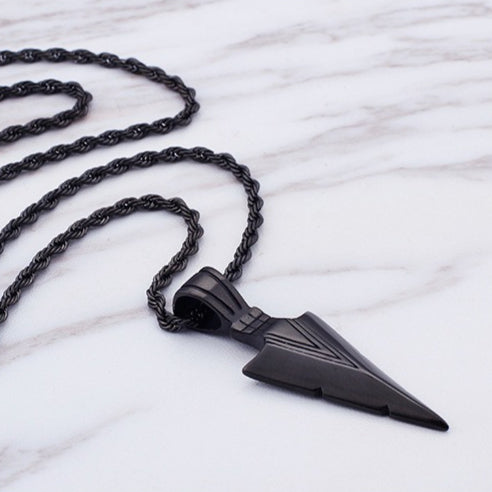 Kemstone Men’s Stainless Steel Arrowhead Necklace – Triangle Vintage Jewelry, Gold/Silver/Black KP79565-K