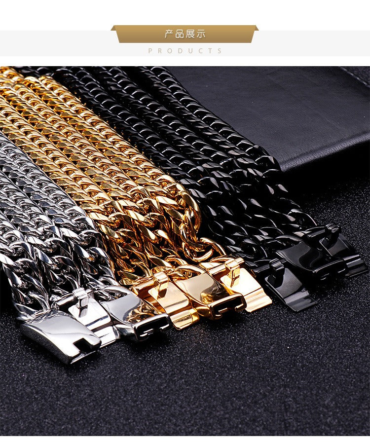 Kemstone Texan Rider Titanium Steel Cowboy Necklace - Rugged Chain Design for Urban Edge KS107869-Z