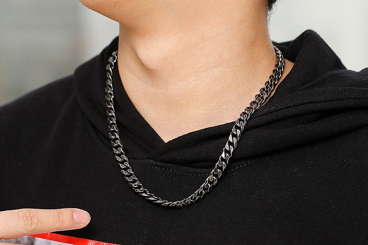 Kemstone Retro Chain Necklace – Rugged 304 Stainless Steel Urban Gothic Jewelry for Men KN108187-Z