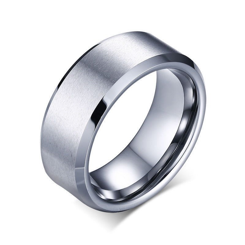 Kemstone Tungsten Ring for Men – 8mm Brushed Band with Viking Power Symbol, Scratch-Resistant TCR-011