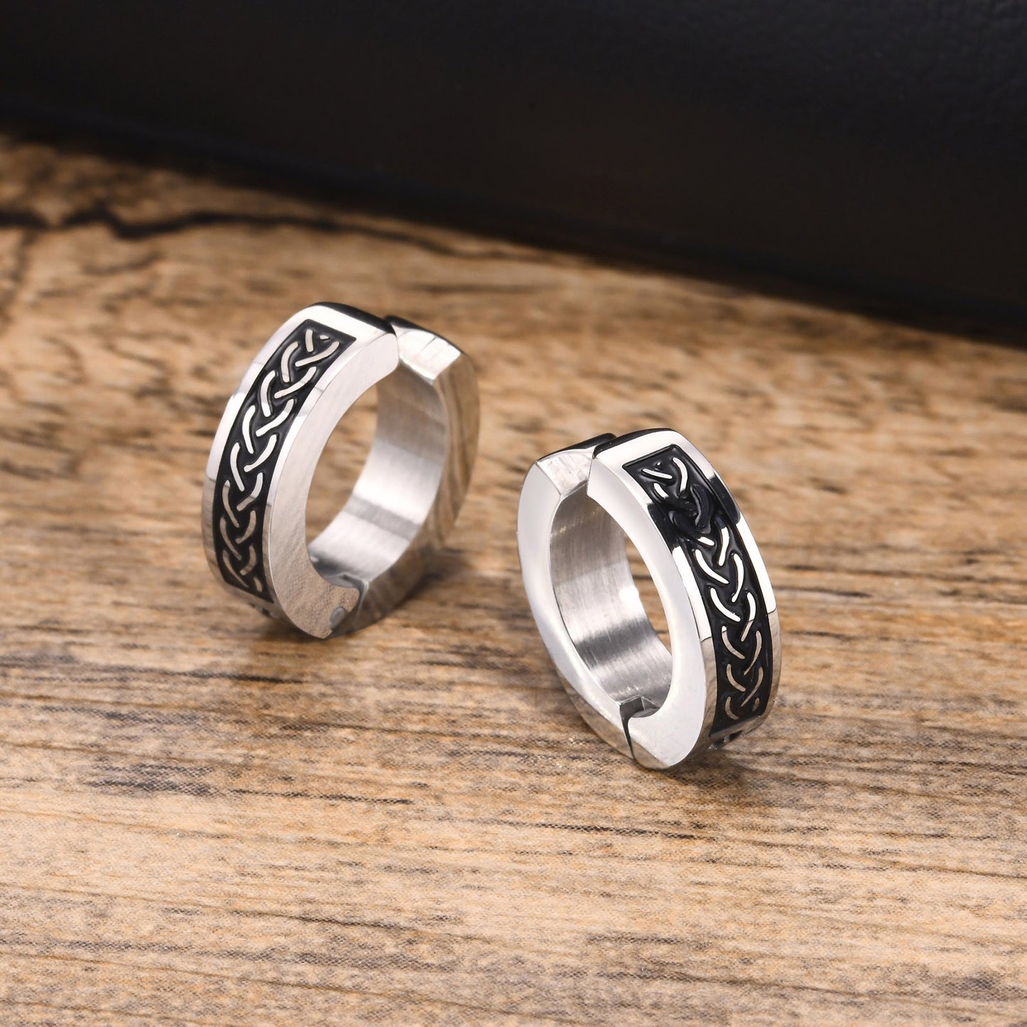Kemstone Stainless Steel Celtic Knot Ear Clip for Men - Durable Modern Ear Accessory with Ancient Symbolism EH-496
