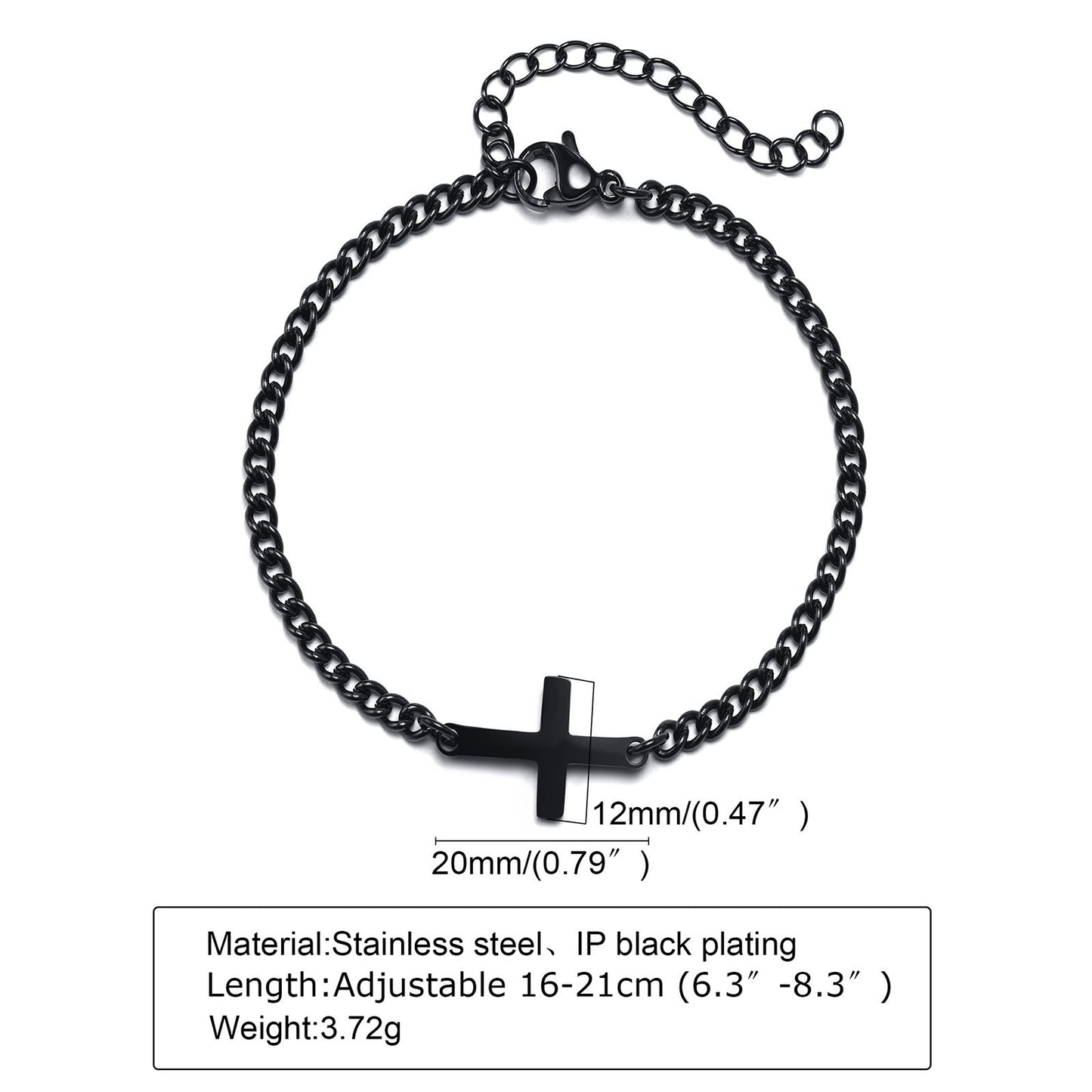 Pulsera minimalista de mujer con cadena de cuentas cruzadas de acero inoxidable Kemstone BR-1125