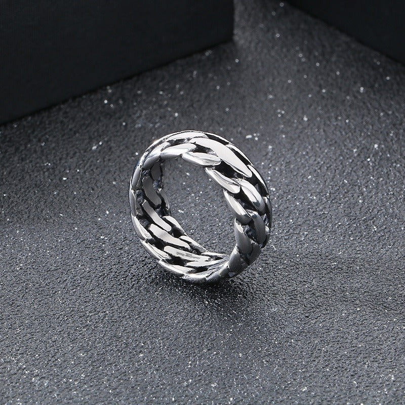 Kemstone Motorcycle Chain Ring – Titanium Steel Punk Band for Men | Vintage Gothic Street Style KR111740-KJX