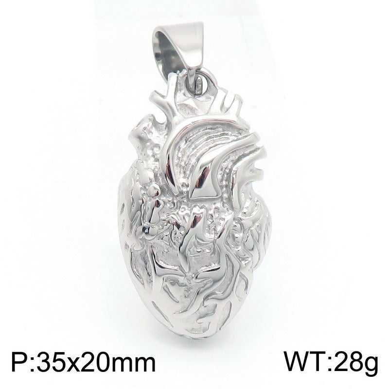 Kemstone Anatomical Heart Pendant – 18K Vacuum Plated Stainless Steel Gothic Power Symbol KP130473