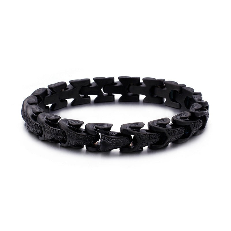 Kemstone Men’s Dragon Spine Chain Bracelet – 11mm Stainless Steel Gothic Norse KB40302-D