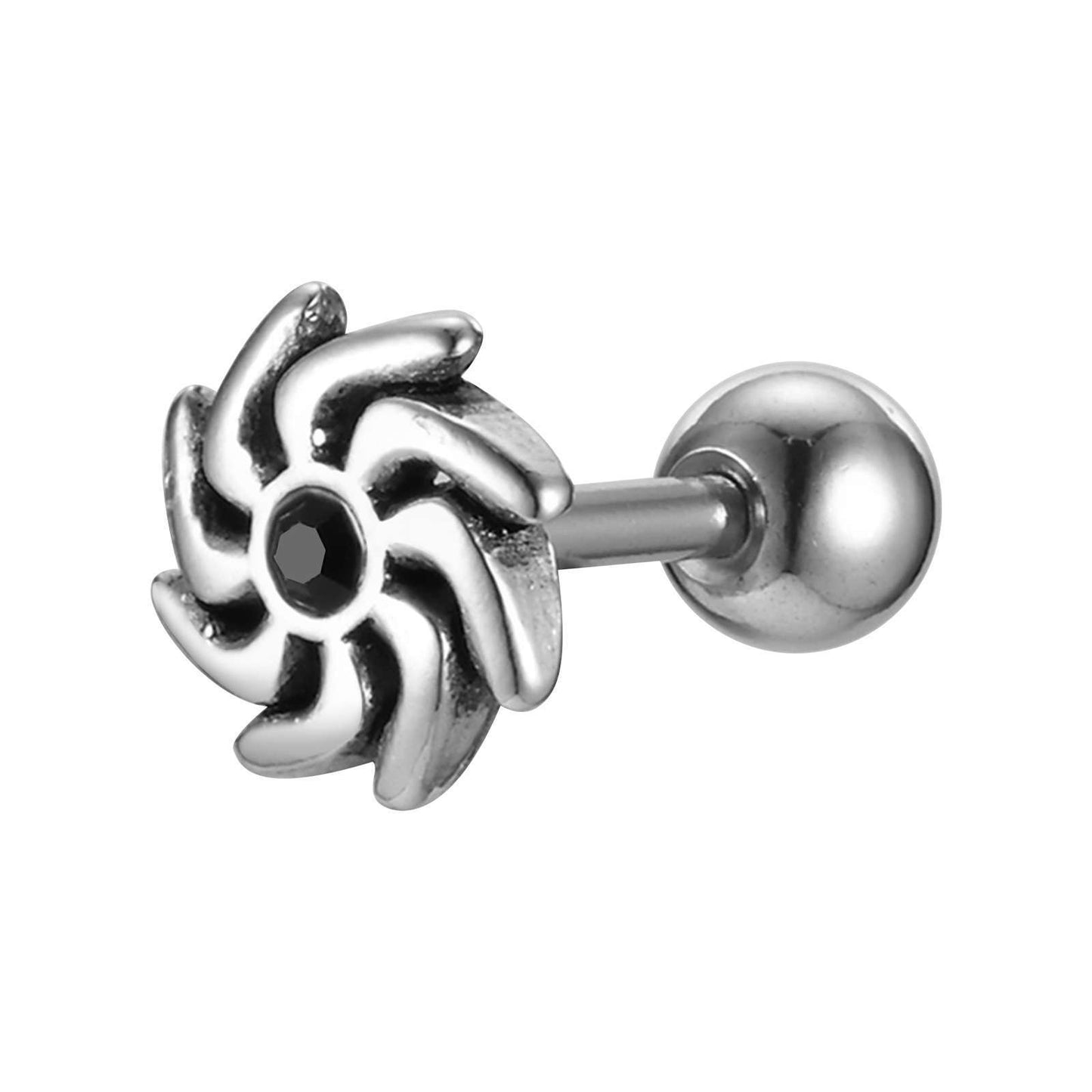 Kemstone Gothic Punk Stainless Steel Stud Earrings – Bold Vintage Edge