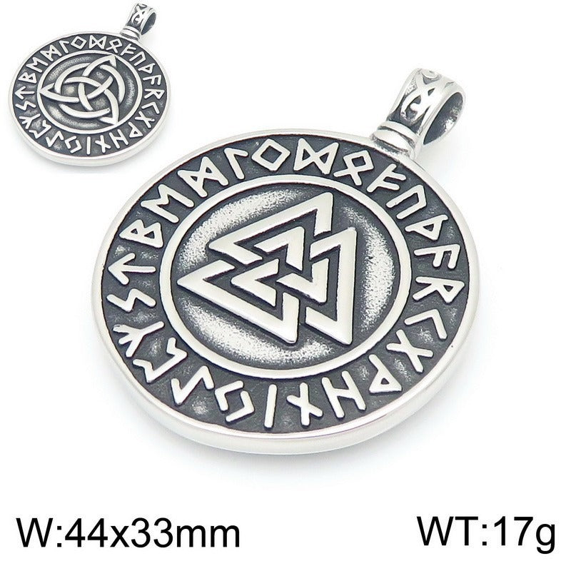 Kemstone Viking Compass Necklace – Titanium Steel Evil Eye Amulet KP116383-MZOZ