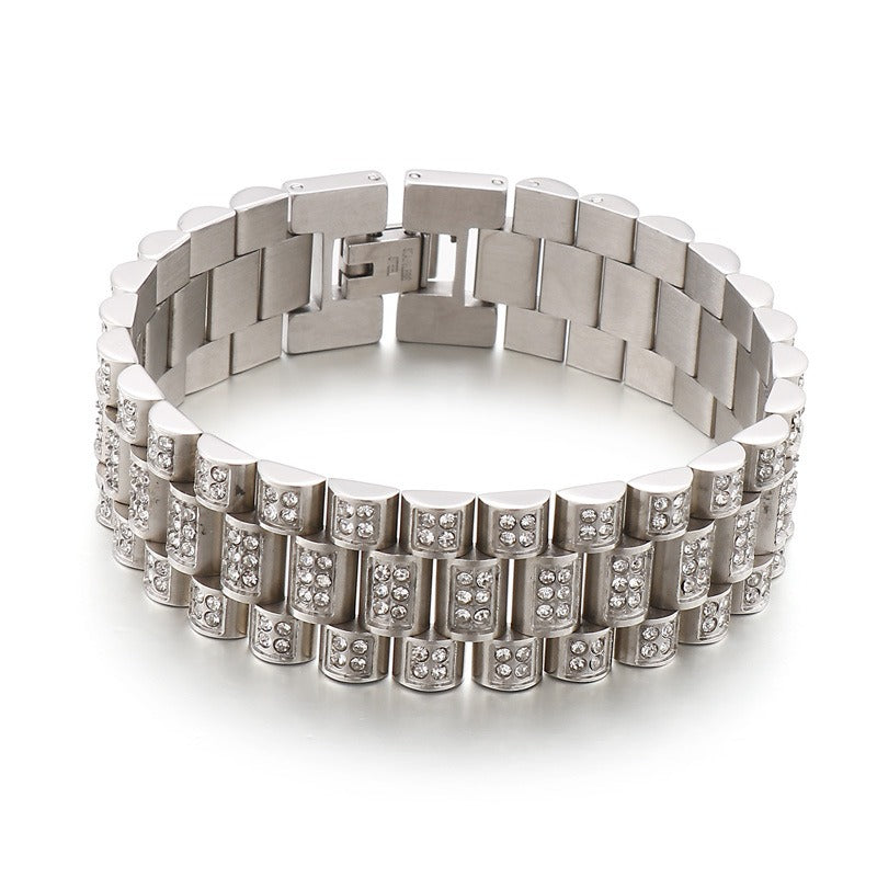 Kemstone Urban Edge Titanium Steel Tank Chain - Hip Hop Bold Statement Mens Jewelry KB144759
