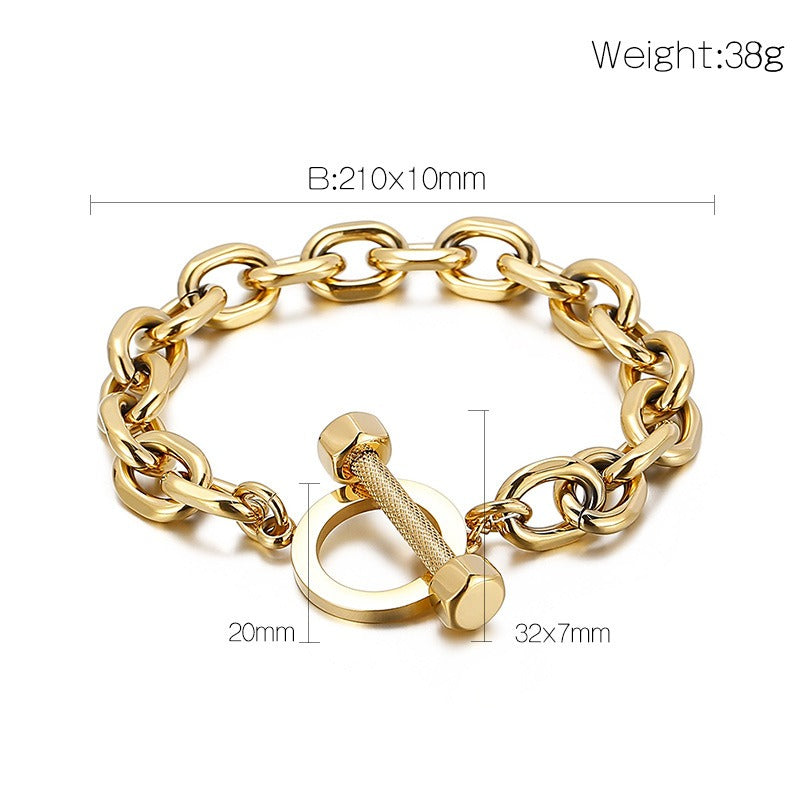 Bracciale da uomo Kemstone con bilanciere in acciaio al titanio – Forza nello stile KB94657-BD