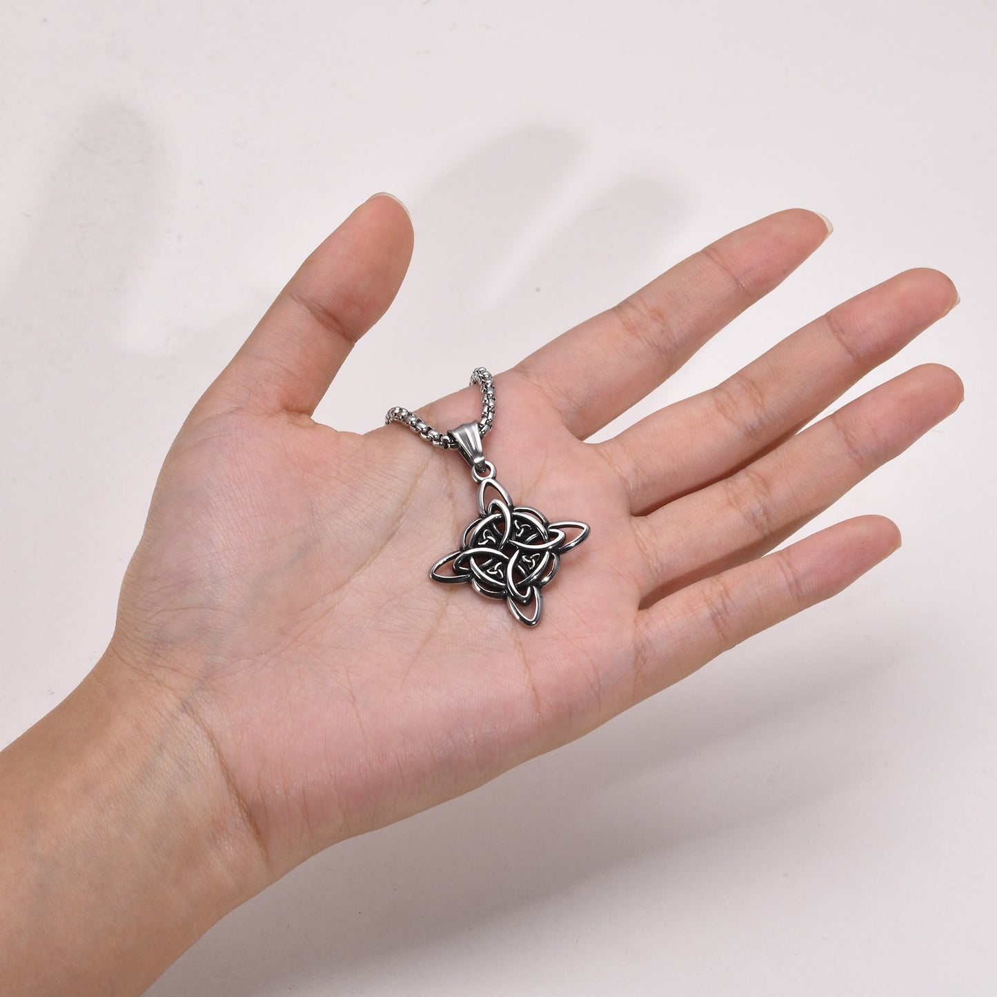 Men’s Celtic Knot Pendant Necklace – Stainless Steel Symbol of Power PN-1945
