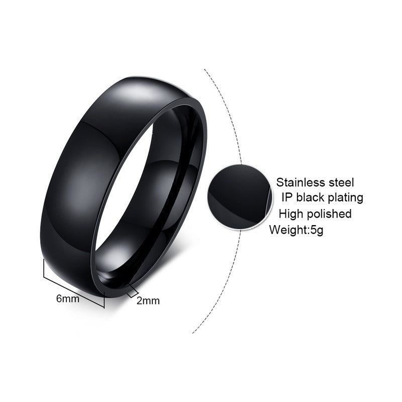 Kemstone Titanium Steel Heart-Zircon Black Cast Couple Rings RC-468B