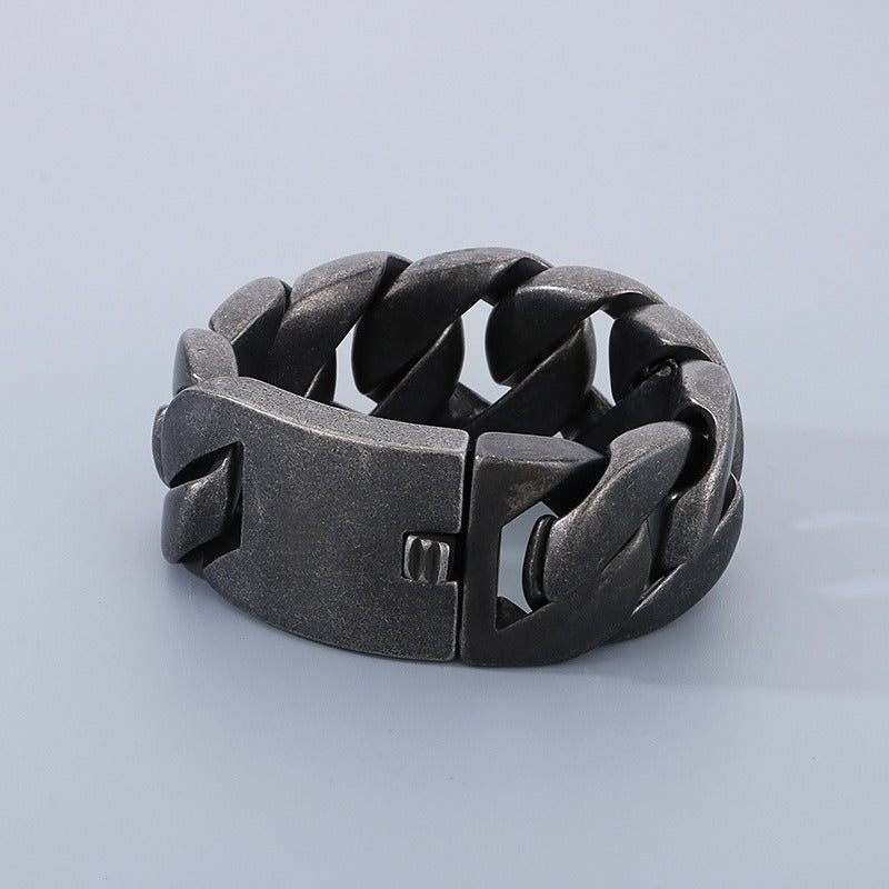Kemstone Bold Cuban Link Bracelet for Men – 32mm Wide 316L Stainless Steel KB49305-D