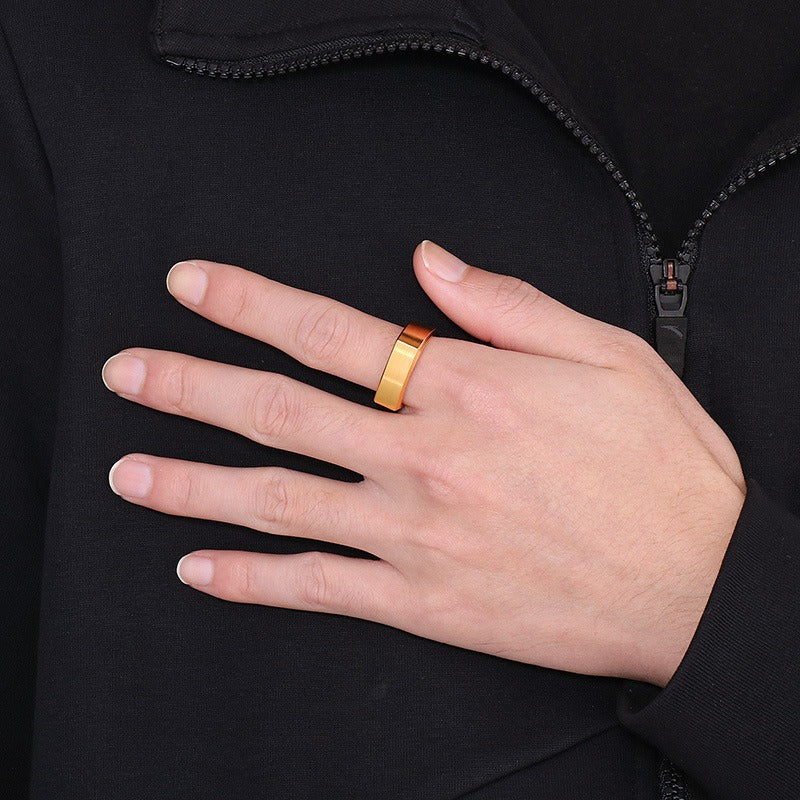 Anillo Kemstone cuadrado de acero cepillado para hombre: diseño minimalista moderno para el día a día KR102160-KFC