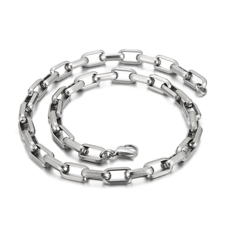 Kemstone Bold Square-Link Titanium Bracelet & Necklace – Raw Urban Edge KB153345-Z
