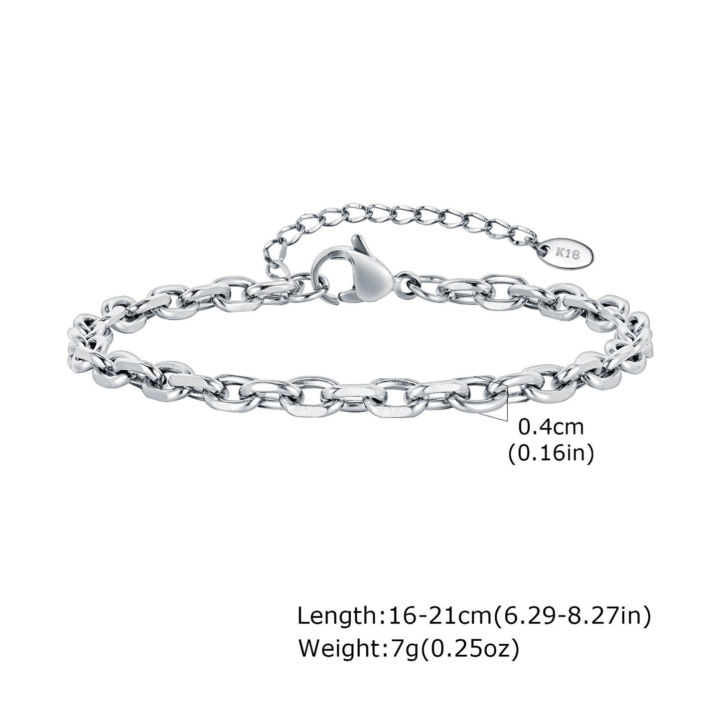 Pulsera de cadena angular de acero inoxidable dorado para mujer - Joyería personalizada con nombre y acabado pulido espejo 1914