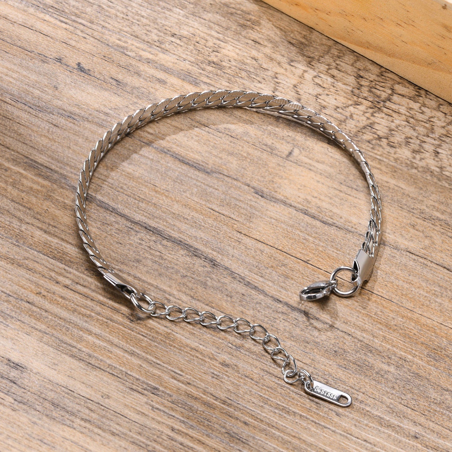 Kemstone Cuban Link Bracelet – 6mm Gold-Tone Stainless Steel Men’s Chain BR-1231