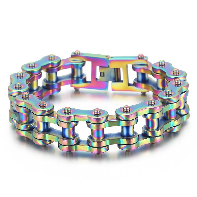 Kemstone Biker Chain Bracelet for Men – 18mm Stainless Steel Motorcycle Link Jewelry | KB18912-D