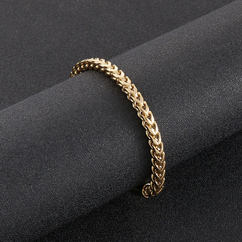 Kemstone Retro Titanium Steel Chain Bracelet – Minimalist Hip-Hop Jewelry for Men’s Daily Wear KB95694