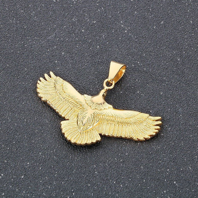 Kemstone Eagle Wingspan Pendant Necklace – 316L Stainless Steel Bold Men's Jewelry KP130928