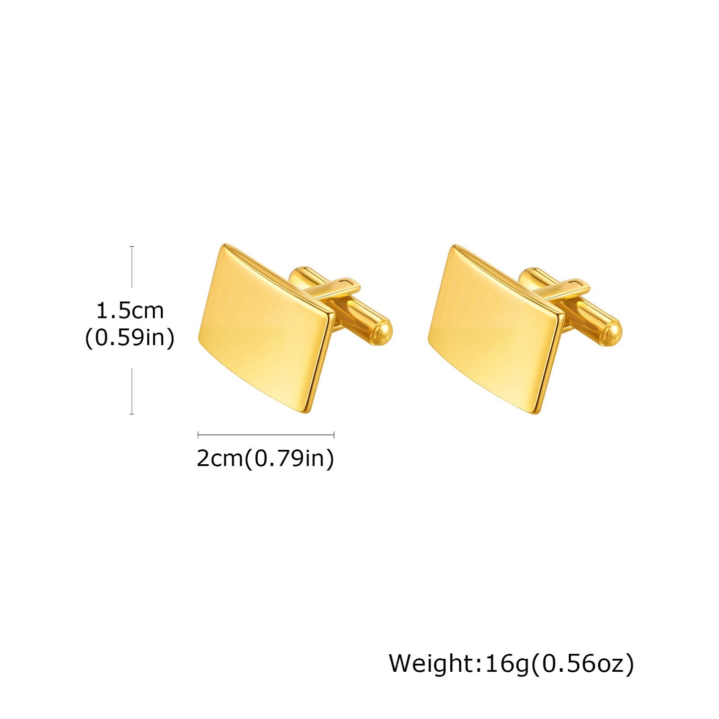 Kemstone Men’s Stainless Steel Square Cufflinks – Silver/Gold/Black CL-057