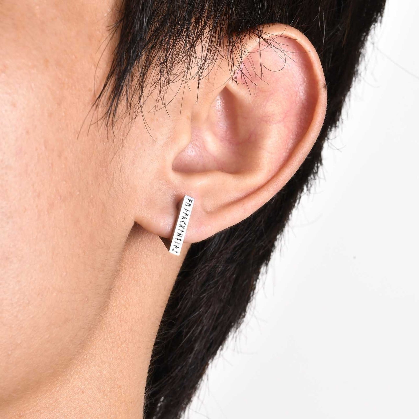Kemstone Viking Rune Ear Cuff – Stainless Steel Triangle Symbol Jewelry for Men EH-524