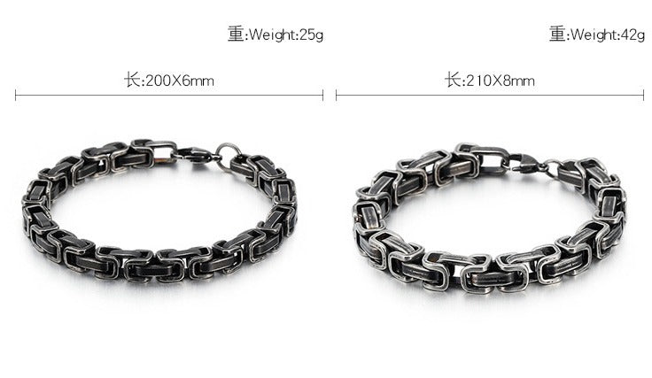 Kemstone Viking Emperor Chain Bracelet – Vintage Stainless Steel Armor-Link Design for Men KB130684-Z