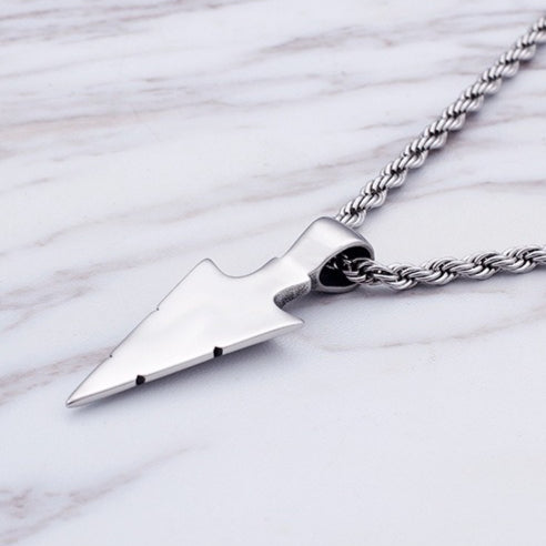Kemstone Men’s Stainless Steel Arrowhead Necklace – Triangle Vintage Jewelry, Gold/Silver/Black KP79565-K