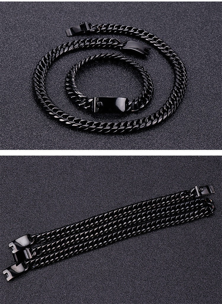 Kemstone Texan Rider Titanium Steel Cowboy Necklace - Rugged Chain Design for Urban Edge KS107869-Z