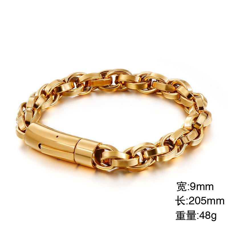 Brazalete Kemstone Vintage de acero y titanio para hombre - Diseño minimalista KB119221