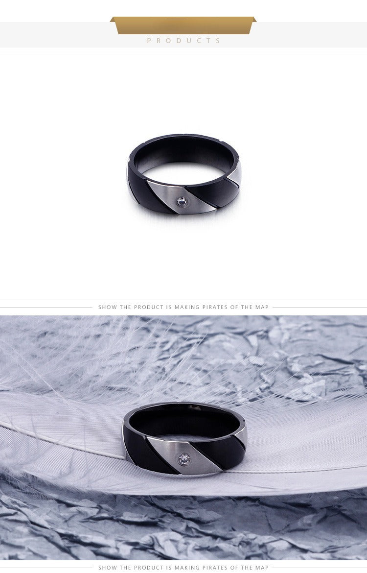 Kemstone Dual-Twist Titanium Ring | Modern Geometric Couple Bands for Everyday Elegance KR83029
