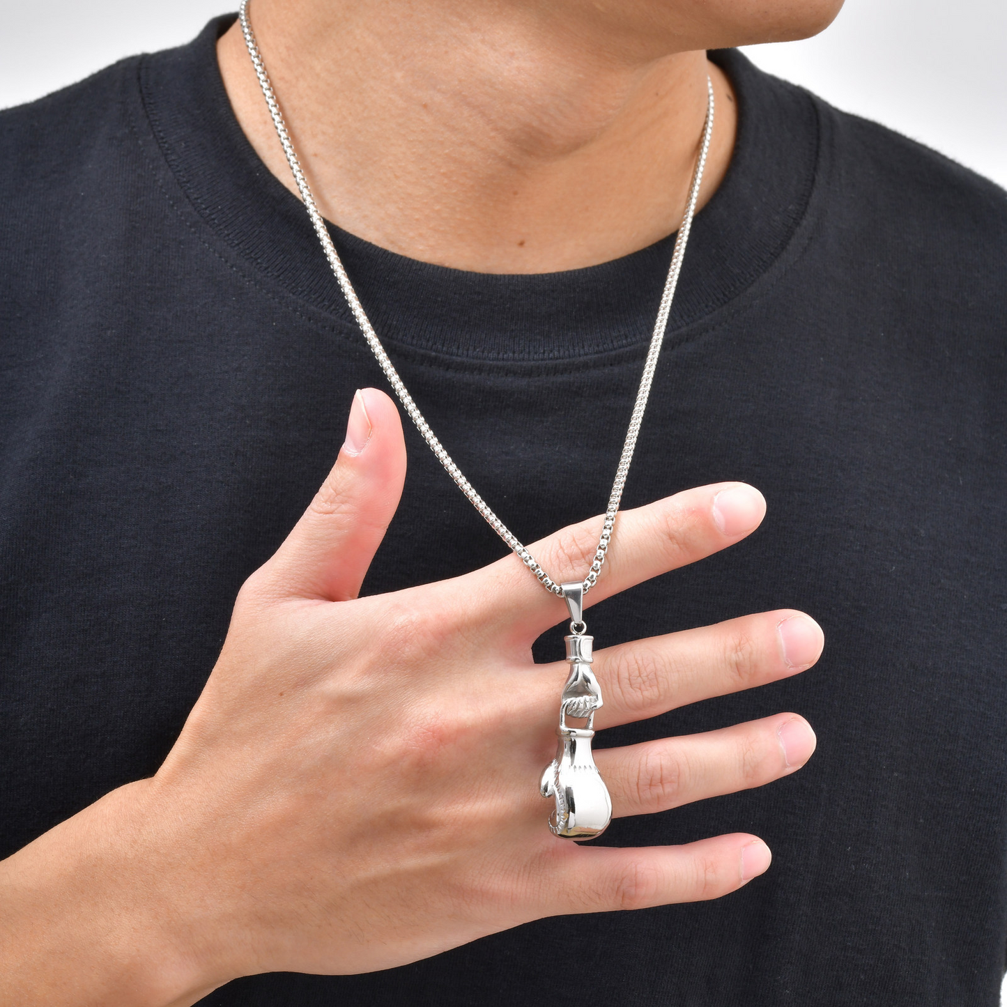 Kemstone Stainless Steel Boxing Glove Pendant Necklace for Men PN-2278