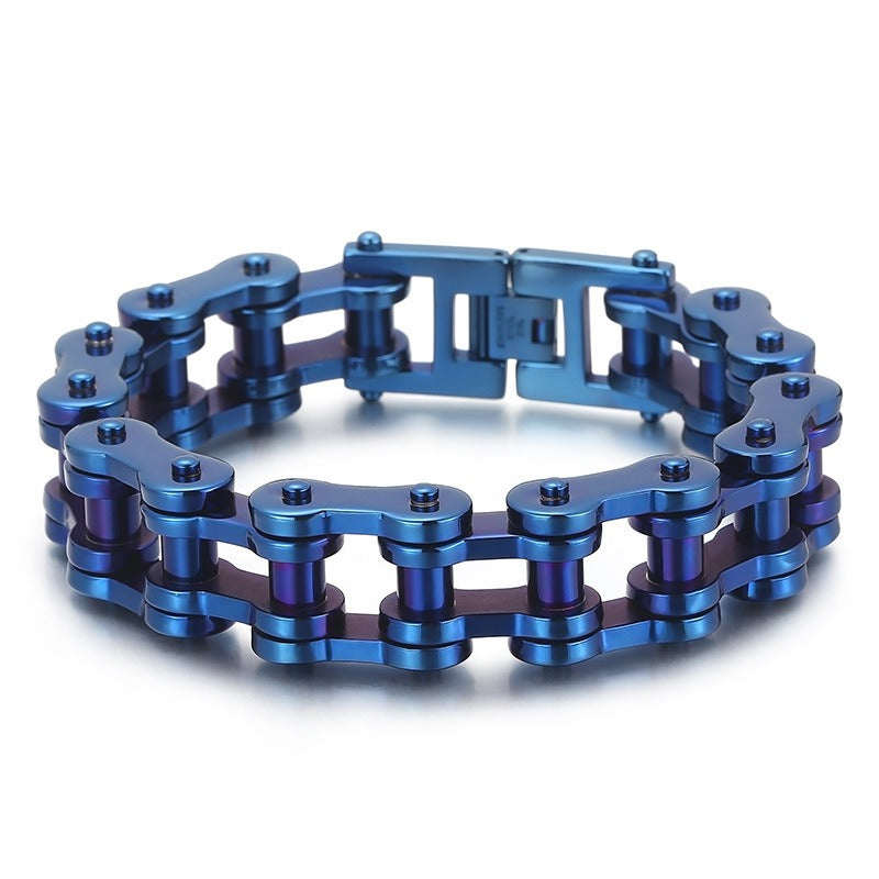 Kemstone Biker Chain Bracelet for Men – 18mm Stainless Steel Motorcycle Link Jewelry | KB18912-D